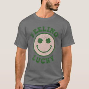 T-shirt Drôle Sentiment Lucky Sourire Mème Visage
