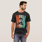 T-shirt Drôle Sheepadoodle Black Poodle Retro Doodle (Devant entier)