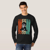 T-shirt Drôle Sheepadoodle Black Poodle Retro Doodle (Devant entier)