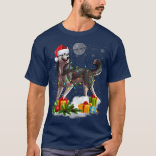 T-shirt Drôle Sibérie Husky Chien Lumières de Noël Père No