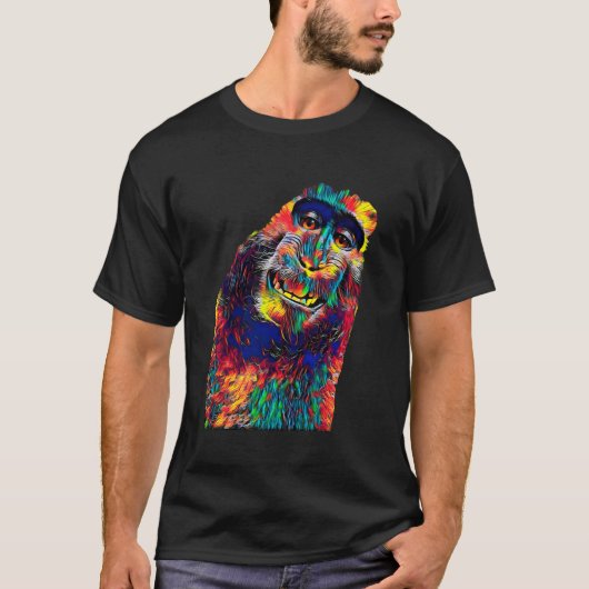 T-shirt Drôle singe à l'air (Devant)