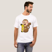T-shirt Drôle singe avec banane (Devant entier)
