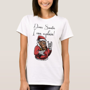 T-shirt drôle singe cher père Noël je vous explique