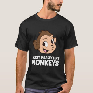 T-shirt Drôle Singe J'Aime Vraiment Les Singes