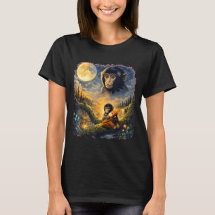 T-shirt Drôle singe macaque mignon coup de poing mème japo