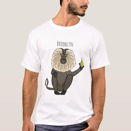 T-shirt Drôle singe-singe macaque à queue de lion (Devant)