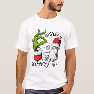 T-shirt Drôle Six Sept 67 Mème 6 7 Main de lutin de Noël G