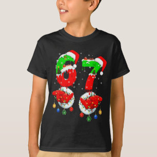 T-shirt Drôle Six Sept 67 Mème 6 7 Noël Santa Main B