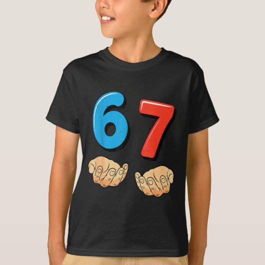T-shirt Drôle Six Sept 6 7 Mème Génération Alpha Argot 67 (Devant)
