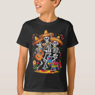 T-shirt Drôle Skeleton Cinco De Mayo Fiesta Festival Mexic