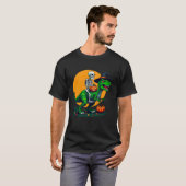 T-shirt Drôle Skeleton Dinosaur T Rex Witch Casquette Hall (Devant entier)