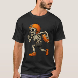 T-shirt Drôle Skeleton Football Halloween Costume Pour Hom