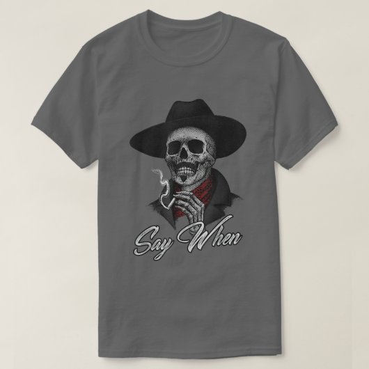 T-shirt Drôle Skeleton Fumer (Design devant)