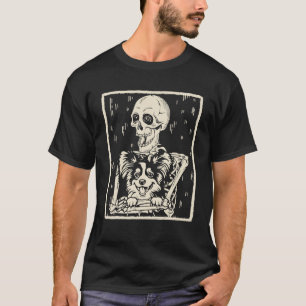 T-shirt Drôle Skeleton Hugs Papillon Chien Costume Hallowe