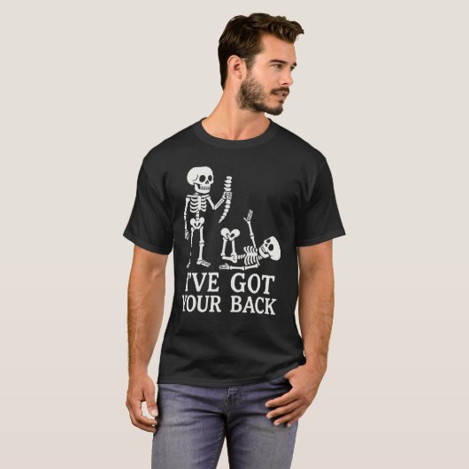 T-shirt Drôle Skeleton "I’ve got your Back" Pun - Humorist (Devant entier)