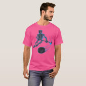 T-shirt Drôle Skeleton Jouer Crâne Cool de hockey sur glac (Devant entier)