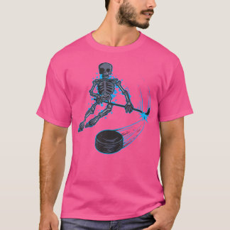T-shirt Drôle Skeleton Jouer Crâne Cool de hockey sur glac