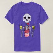 T-shirt Drôle Skeleton Rockstar Rock and Roll Men Femmes K (Design devant)