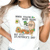 T-shirt Drôle Skeleton St. Patrick's Day