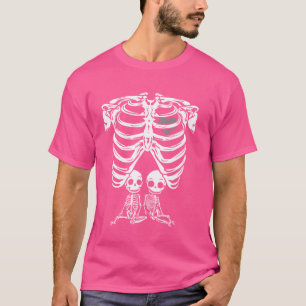 T-shirt Drôle Skeleton Twin Pregnancy Cadeau Pregnancy Hal