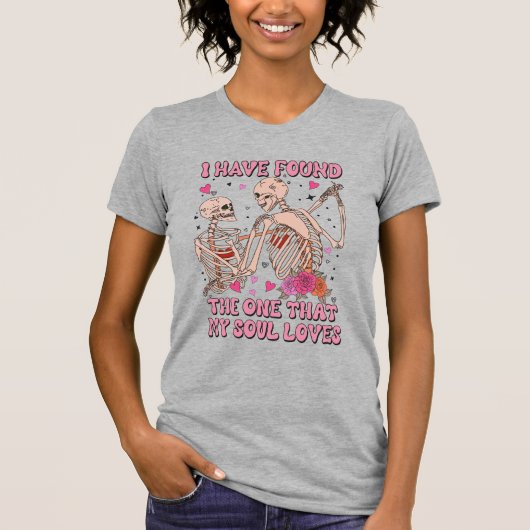 T-shirt Drôle Skeleton Valentine's Day, Dancing Skeletons (Devant)