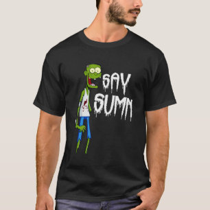 T-shirt Drôle Skeleton Zombie Vert - Dire Quelque Chose Av