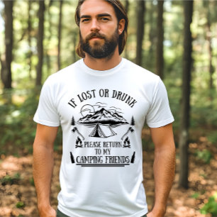 T-shirt Drôle slogan camper camping à boire des paroles