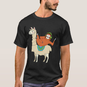 T-shirt Drôle Sloth équitation Llama Femme 5 couleurs