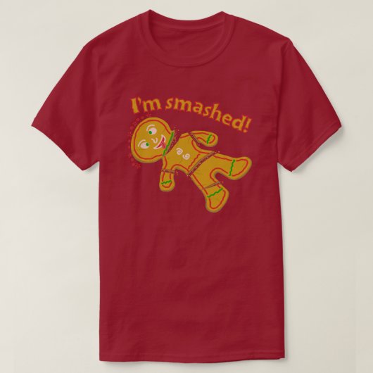 T-shirt Drôle Smashed Gingerbread Homme Noël (Design devant)