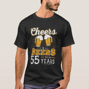 T-shirt Drôle Soins Et Bières À Mon 55E Anniversaire 55 An