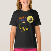 T-shirt Drôle sorcière noir chat caricature Halloween luna (Devant)