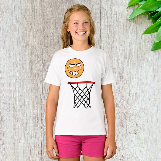 T-shirt Drôle souriant Basketball visage Dunking