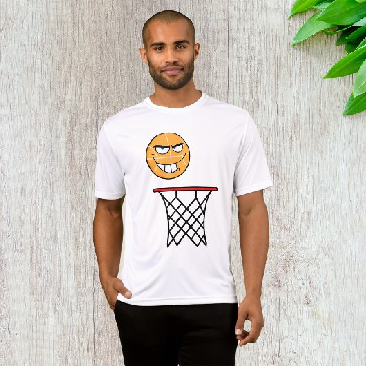 T-shirt Drôle souriant Basketball visage Dunking