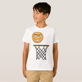 T-shirt Drôle souriant Basketball visage Dunking (Devant entier)