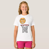 T-shirt Drôle souriant Basketball visage Dunking (Devant entier)