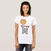 T-shirt Drôle souriant Basketball visage Dunking (Devant entier)