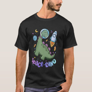 T-shirt Drôle Space Dino Cute Astronaut Dinosaure Hommes F