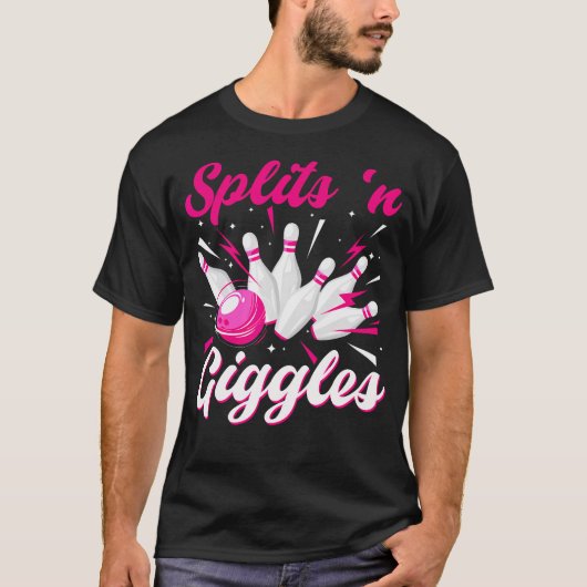 T-shirt Drôle Splings 'N Giggles Bowling Team Cute Bowler (Devant)