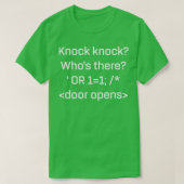 T-shirt Drôle SQL produit Injection SQL Knock Knock (Design devant)