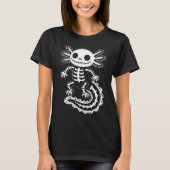 T-shirt Drôle Squelette Axolotl Halloween Crâne Éffrayant (Devant)