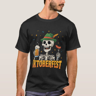 T-shirt Drôle Squelette Boire Allemand Bière Hommes Femmes