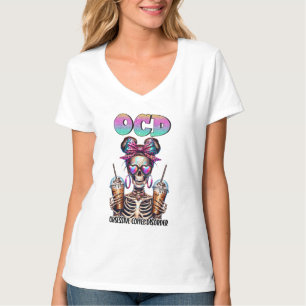 T-shirt Drôle squelette café mot art