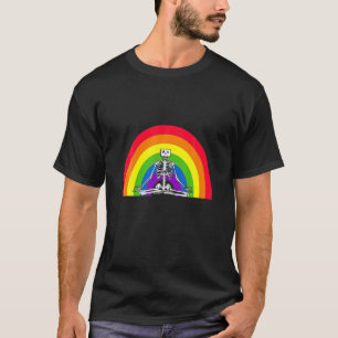 T-shirt Drôle Squelette de Yoga, Arc-en-ciel, Méditation, 