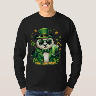 T-shirt Drôle St Patrick's Day Shamrock Panda Lover Drôle