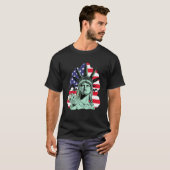 T-shirt Drôle Statue De La Liberté Fumer Patriotique Améri (Devant entier)
