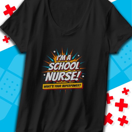 T-shirt Drôle Superpower School Infirmière Appréciation