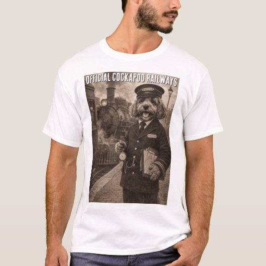 T-shirt drôle sur les chemins de fer Cockapoo (Devant)