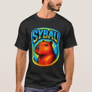 T-shirt Drôle SYBAU Ironique Capybara Meme Sigma Cerveau P