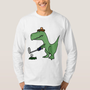 T-shirt Drôle T Rex Dinosaur Jouer Golf
