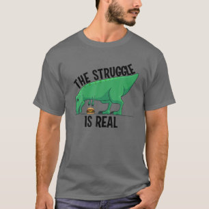 T-shirt Drôle T-rex Hamburger Cadeau Cool La Lutte Est Re